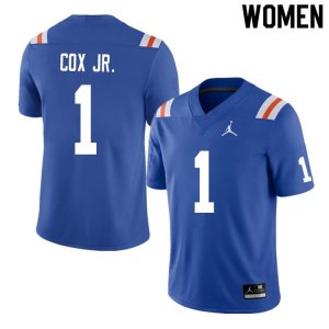 Women's Florida Gators #1 Brenton Cox Jr. NCAA Nike Blue Throwback Authentic Stitched College Football Jersey WEE1162DK